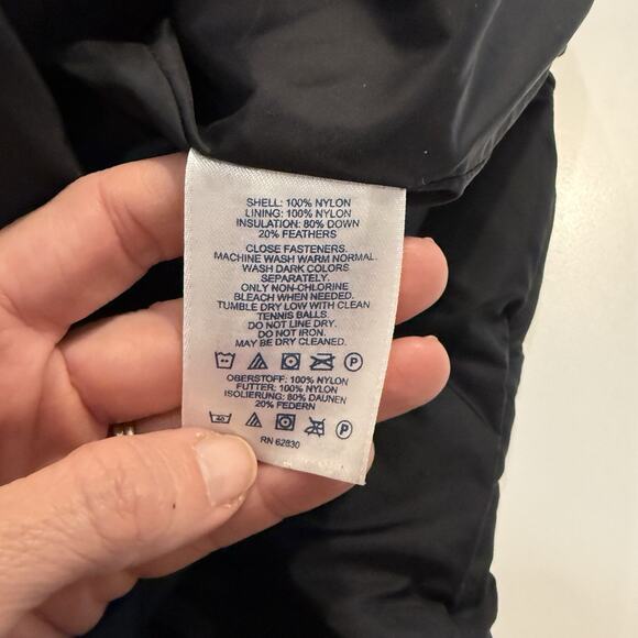 Lands End Women’s Size Small 6-8 Down Puffer Jacket Black Short Coat - Picture 10 of 13